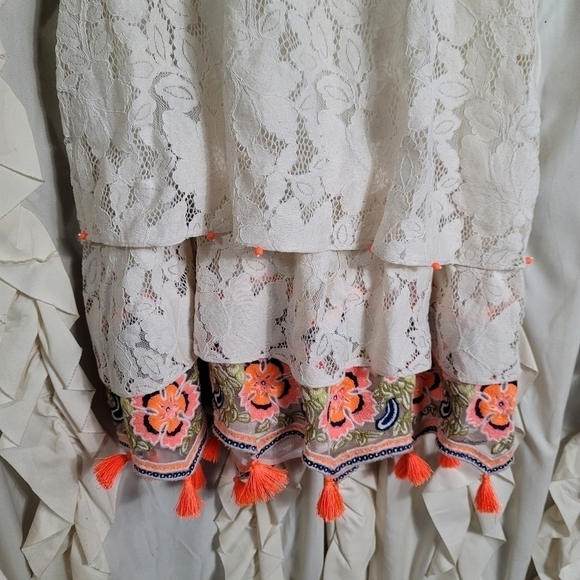 NWT Anthropologie Hemant and Nandita Aurora Tiered Lace Tassel Tank Small - Picture 10 of 12